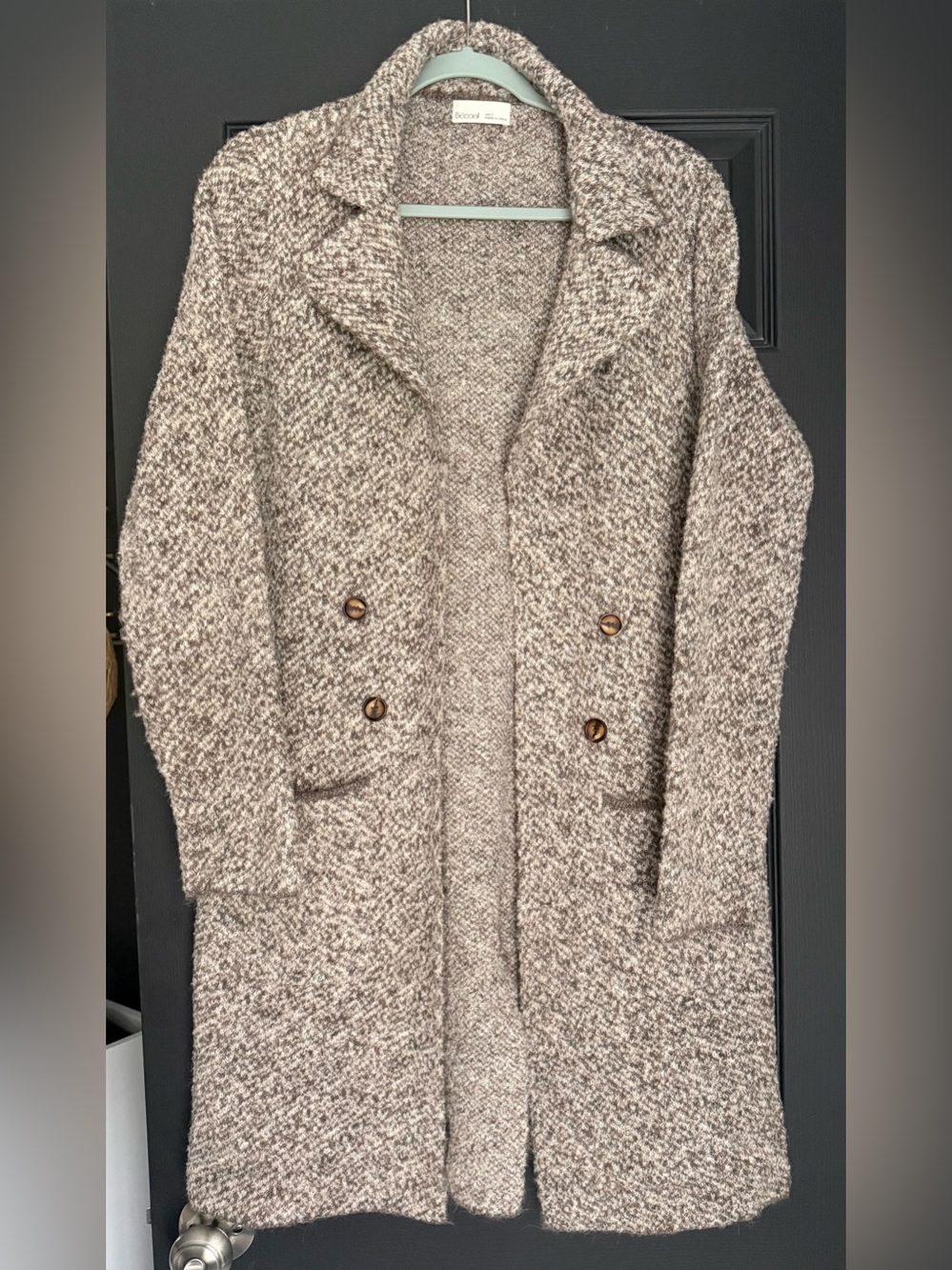 Bécool Cozy Bouclé Knit Cardigan - Heather Taupe